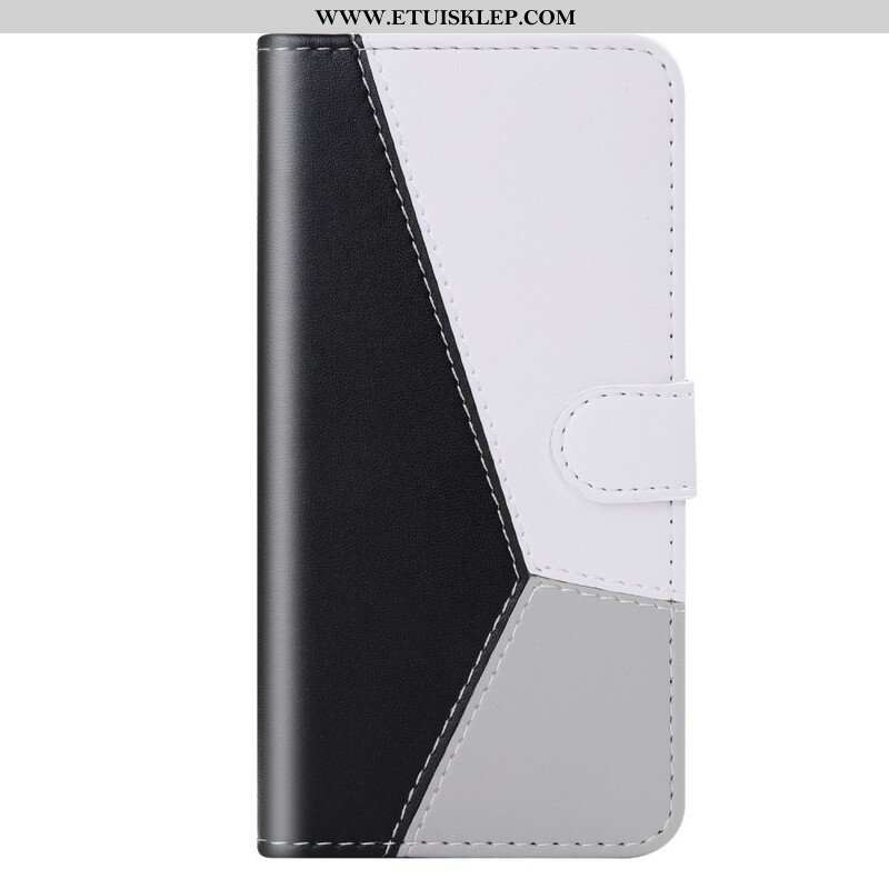 Etui Folio do iPhone 13 Mini Trójkolorowy Efekt Skóry